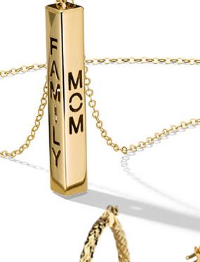 10K Yellow Gold Cartouche Necklace