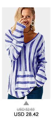 Pocket Long Sleeve Striped Hooded Collar T Shirt