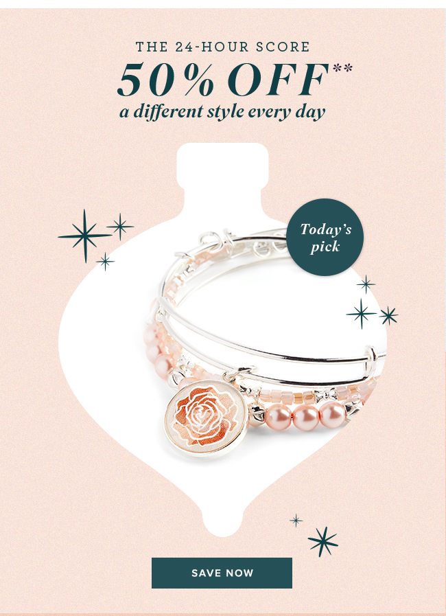 Get 50% off the Rose Bangle Set! Online only. Today only. While supplies last.