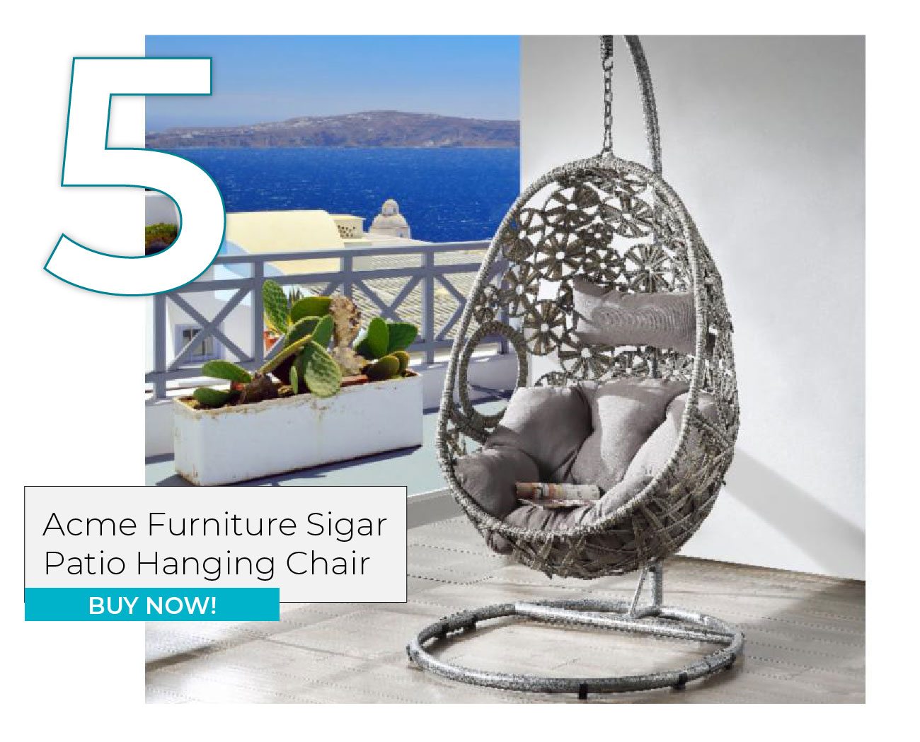 Acme Furniture Sigar Patio Hanging Chair with Stand