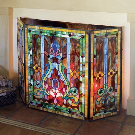 Stained Glass Fireplace Screen