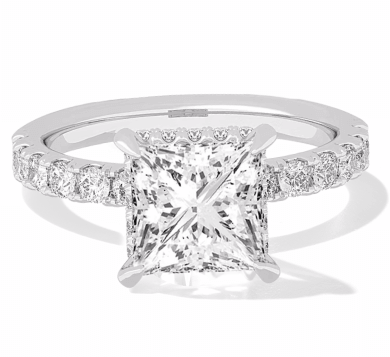 Now + Forever Lab-Grown Diamonds Princess-Cut Engagement Ring 3-7/8 ct tw 14K White Gold