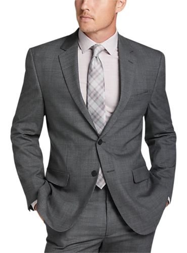 Awearness Kenneth Cole Modern Fit Suit Gray Plaid