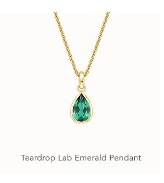 Teardrop Lab Emerald Pendant