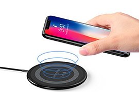 Ultra-Thin Qi Wireless Charger by MeGa - Works with New iPhone 8 / X and Galaxy S8 Smartphones & more