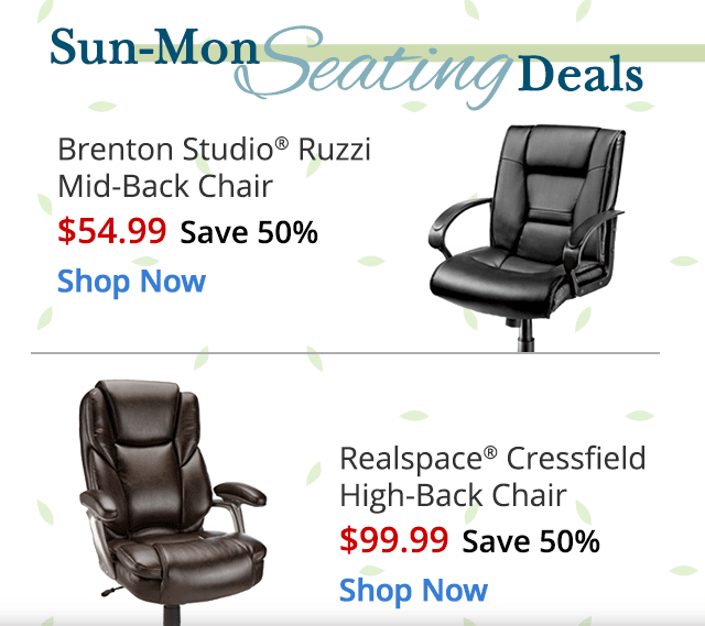 Test - Sun - Mon Seating Deals Save up to 50%