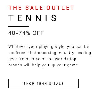The Tennis Sale