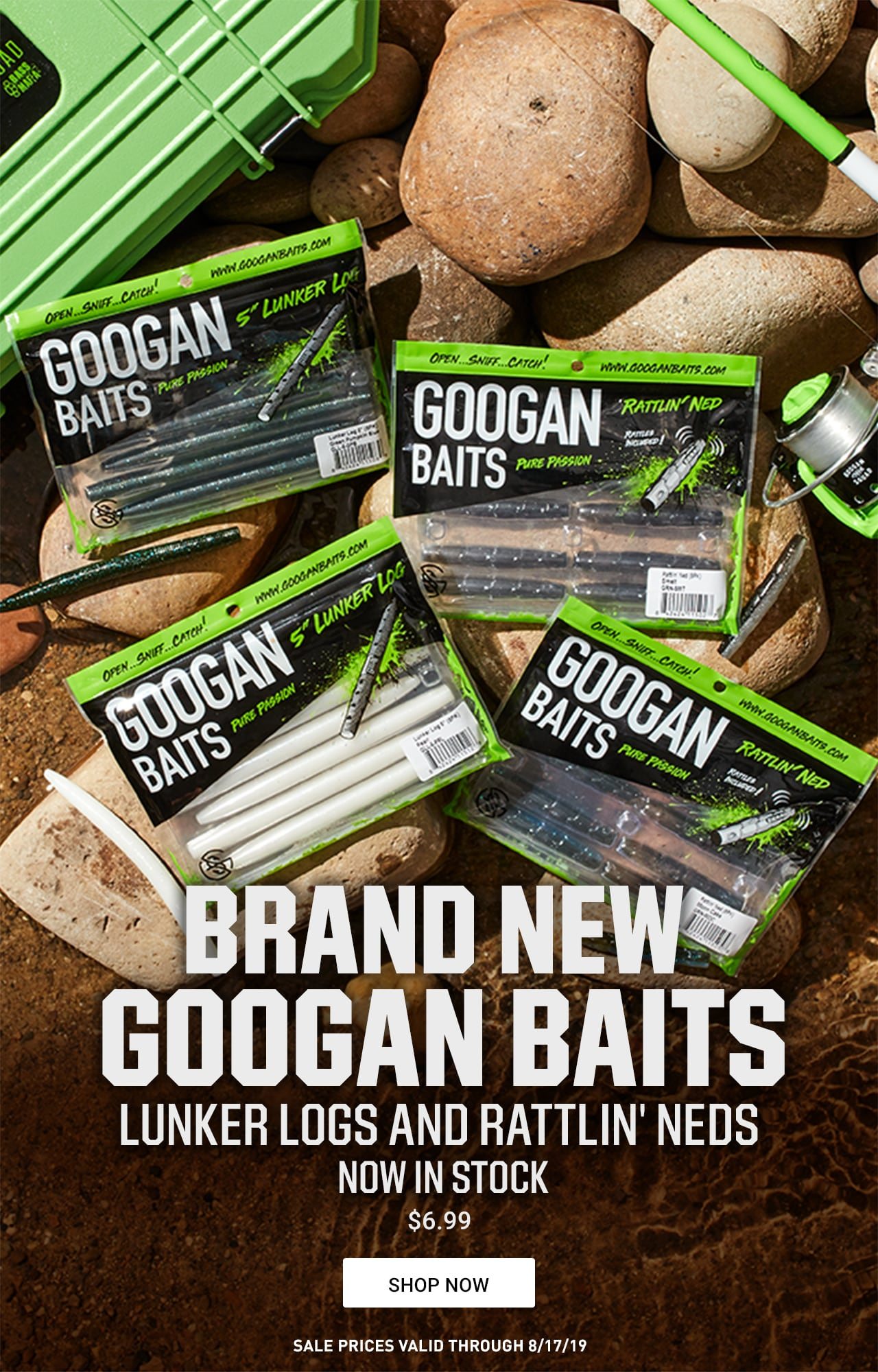 They're Here! Googan Baits Lunker Logs & Rattlin' Neds -- Now In