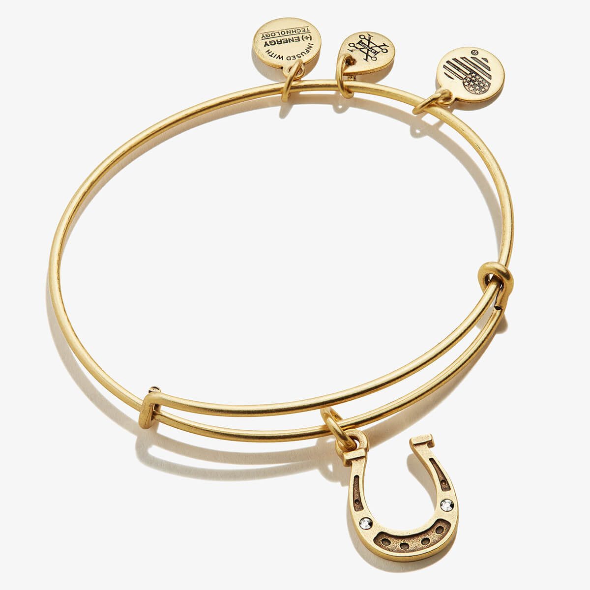 Crystal Horseshoe Charm Bangle