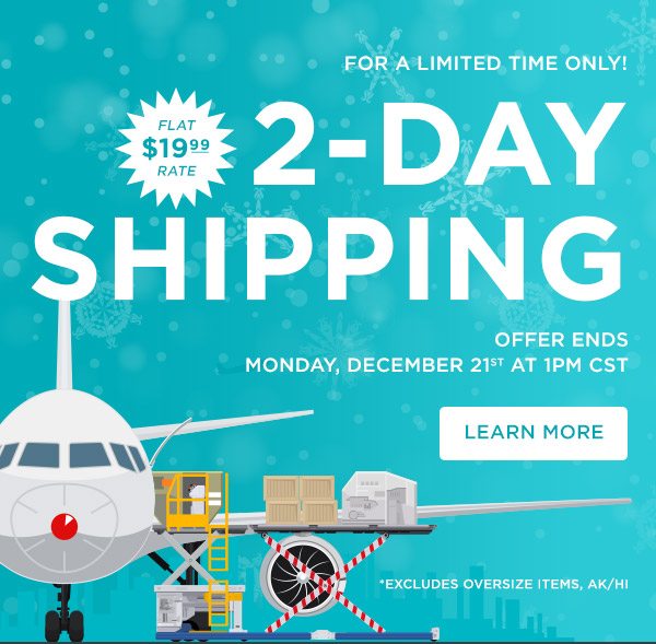 Flat Rate Two Day Shipping - Only $19.99