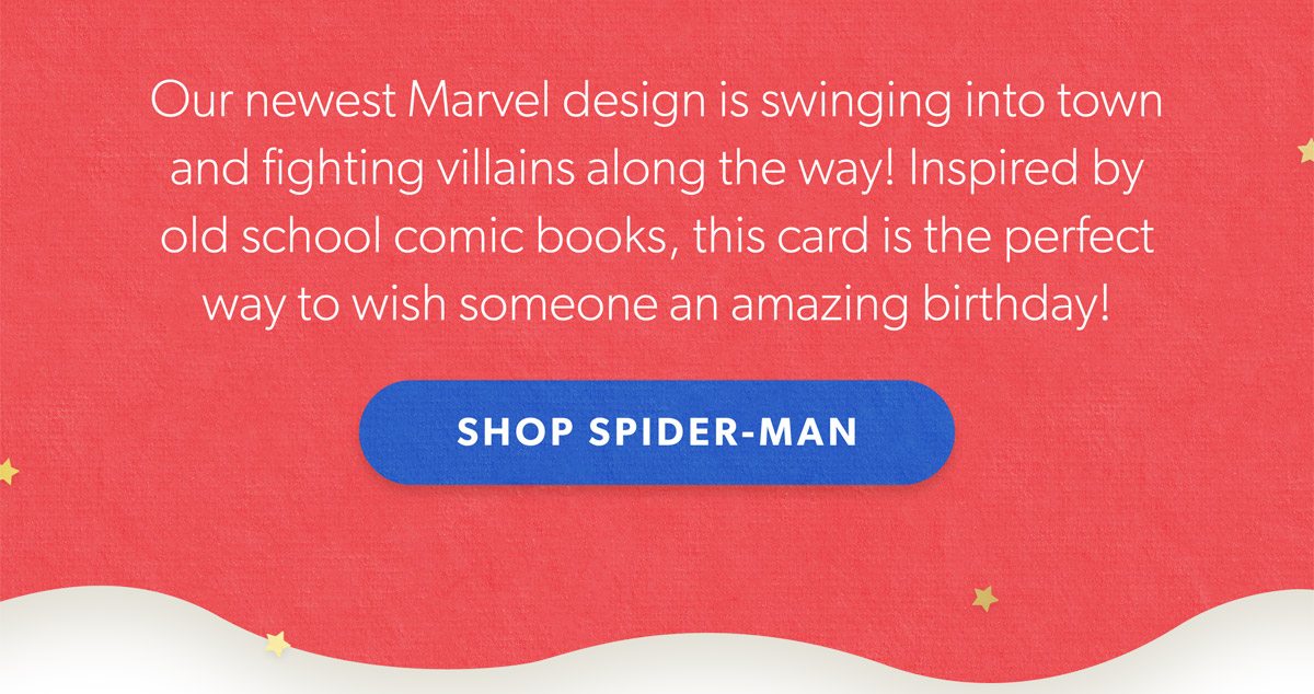 Inspired by old school comic books, this card is the perfect way to wish someone an amazing birthday! Shop Spider-Man