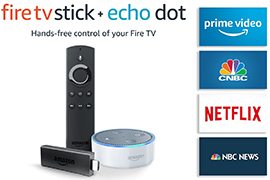 Amazon Fire TV HDMI Streaming Stick (with Alexa Voice Remote) + 2nd Gen Echo Dot Smart Speaker