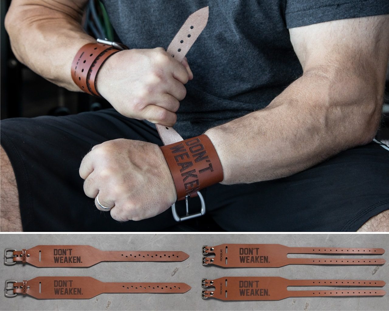 Rogue Leather Wrist Wraps - Don't Weaken