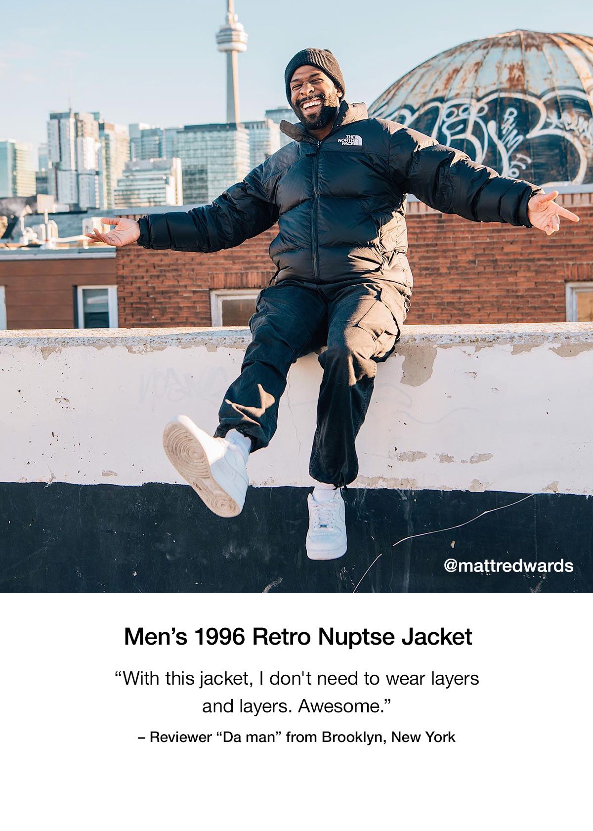 Mens'1996 Retro Nuptse Jacket. With this jacket, I don't need to wear layers and layers. Awesome.