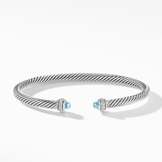 Cable Classic Collection® Bracelet with Blue Topaz and Diamonds