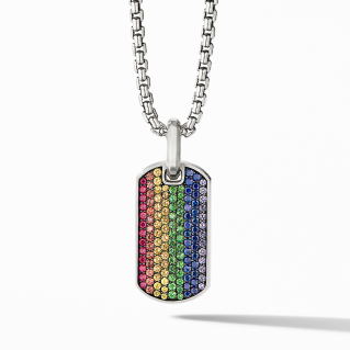 Streamline® Tag with Rainbow Pavé, 27mm