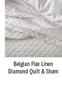 Belgian Flax Linen Diamond Quilt & Sham