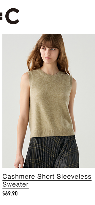 PDP 6 - WOMEN CAHSMERE SHORT SLEEVELESS SWEATER