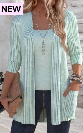 ROTITA Pocket Sage Green Long Sleeve Light Cardigan