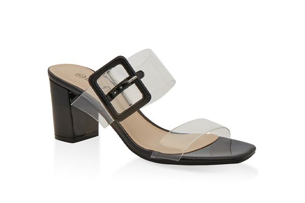 Buckle Detail Mid Heel Sandals