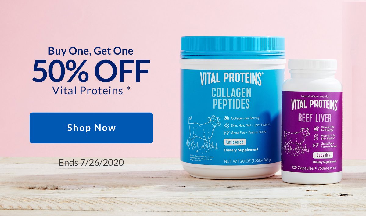 Buy One, Get One 50% OFF Vital Proteins * | Shop Now | Ends 7/26/2020