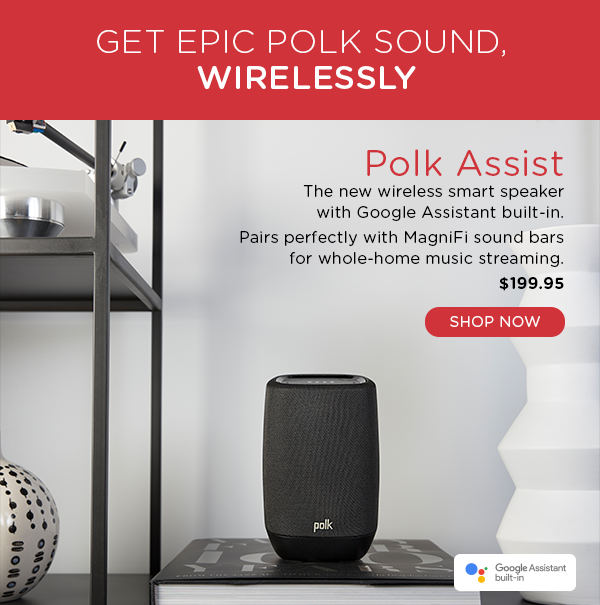 Polk Assist wireless smart speaker with Google Assistant built-in. Shop now.