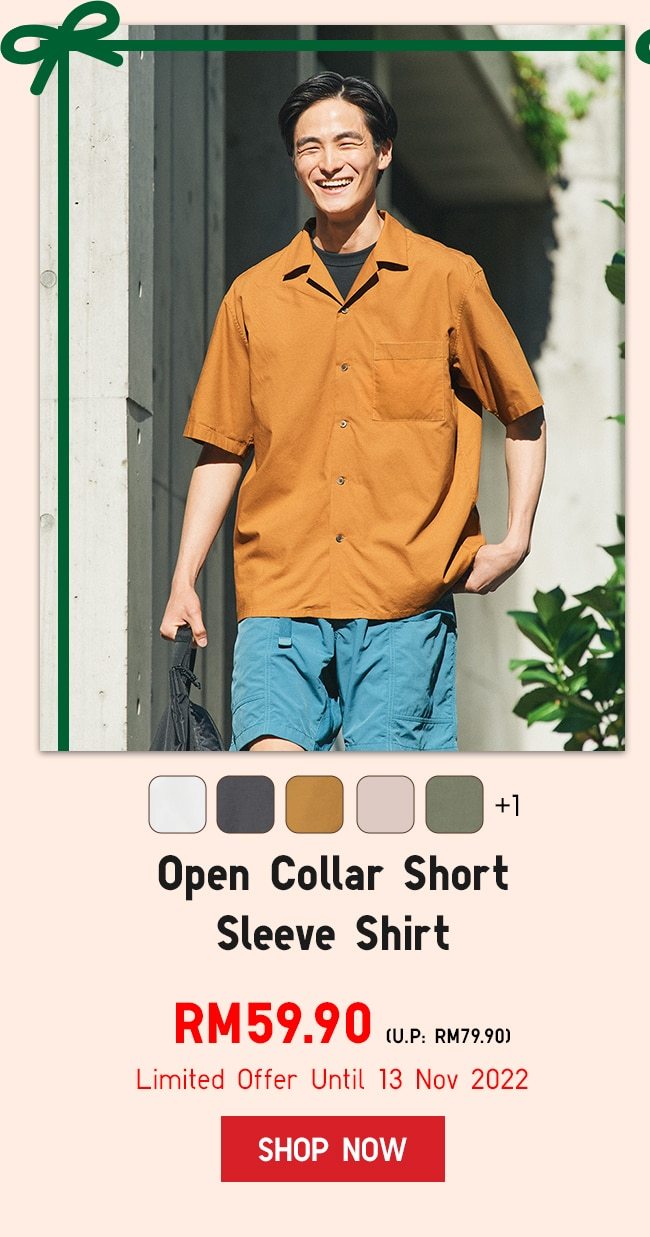 Open Collar Short Sleeve Shirt