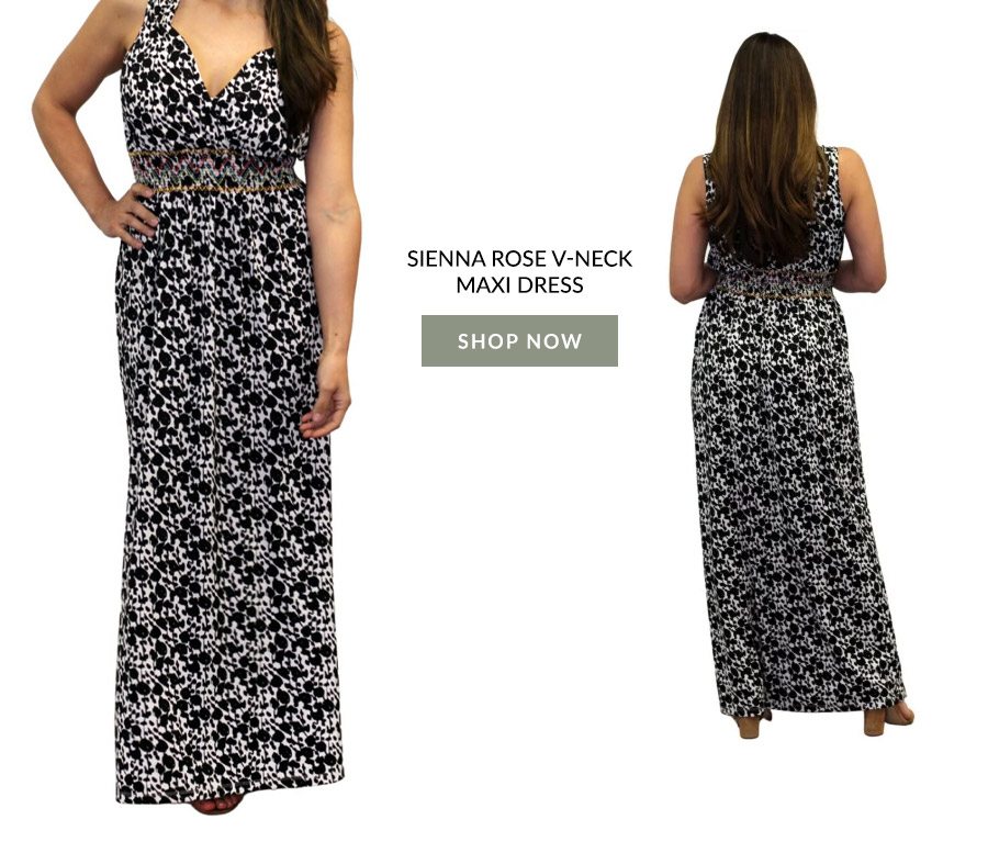 Sienna Rose V-Neck Maxi Dress 