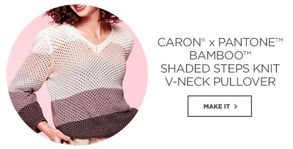 Caron® X Pantone™ Bamboo Shaded Steps Knit V-Neck Pullover