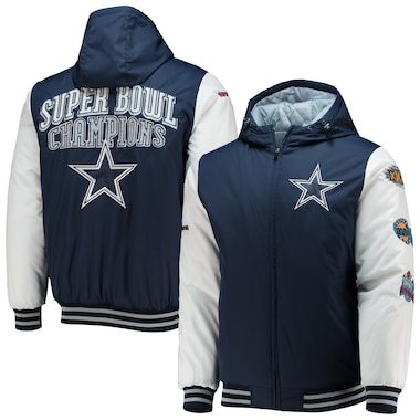 Men's G-III Sports by Carl Banks Navy Dallas Cowboys Spike Commemorative Varsity Full-Zip Jacket