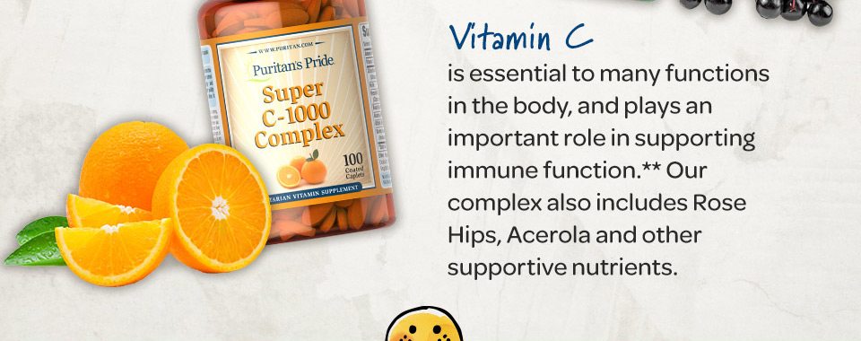 Vitamin C is essential to many funstions in the body, and plays an important role in supporting immune function.** Our complex also includes Rose Hips, Acerola and other supportive nutrients.