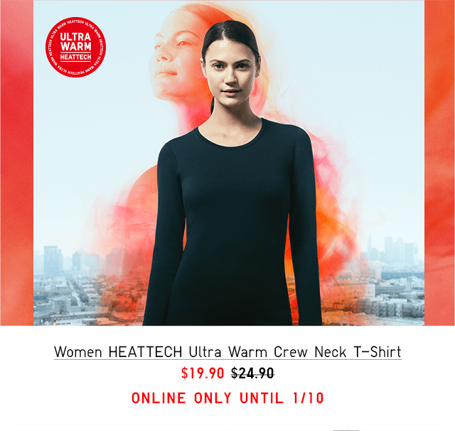 WOMEN HEATTECH ULTRA WARM CREW NECK T-SHIRT $19.90