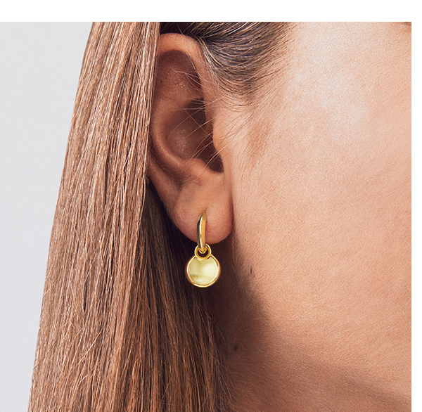 Gold Plated Disc Huggie Earrings
