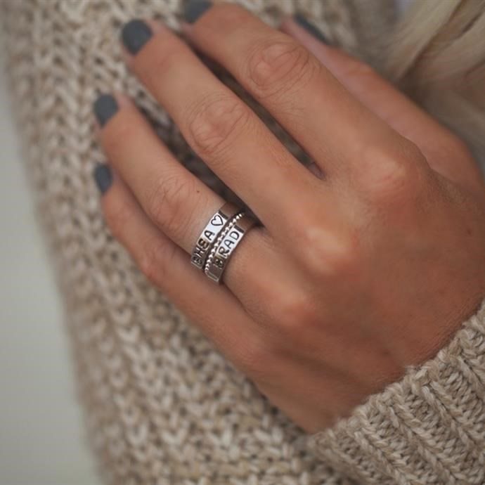 2 Stackable Stamp Rings + Spacer Ring