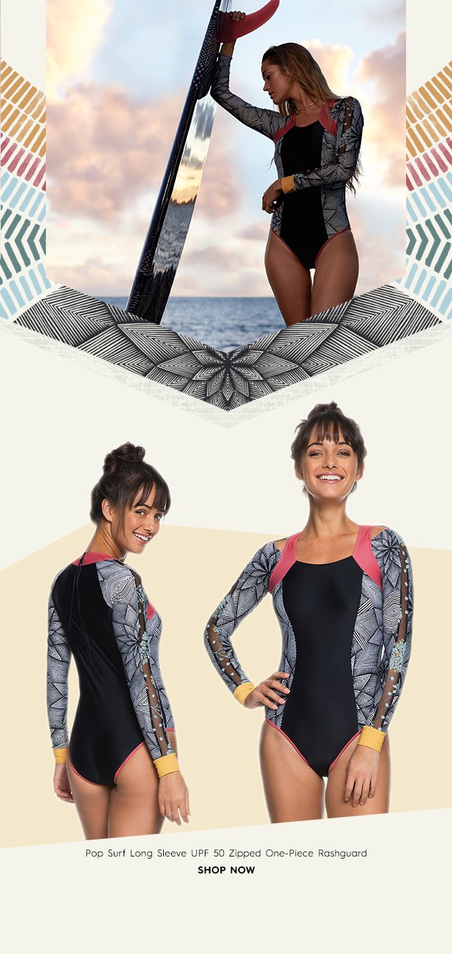 Product 4 - Pop Surf Long Sleeve UPF 50 Zipped One-Piece Rashguard