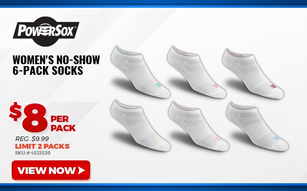 POWERSOX Women's No-Show 6-Pack Socks