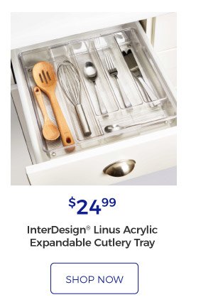 InterDesign® Linus Acrylic Expandable Cutlery Tray | $24.99 | shop now