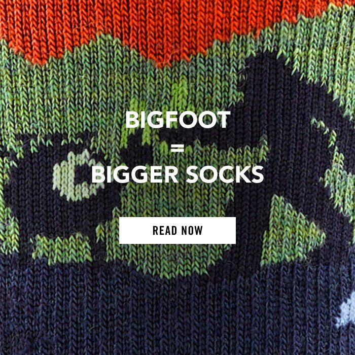 Read Bigfoot = Bigger Socks on the blog - a detailed view of mythical monsters on the Close Encounters sock