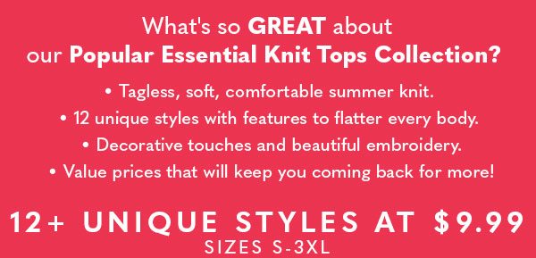 Shop Our Popular Essential Knit Tops Collection