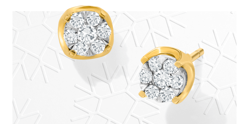 Diamond Stud Earrings 1/8 ct tw 10K Two-Tone Gold