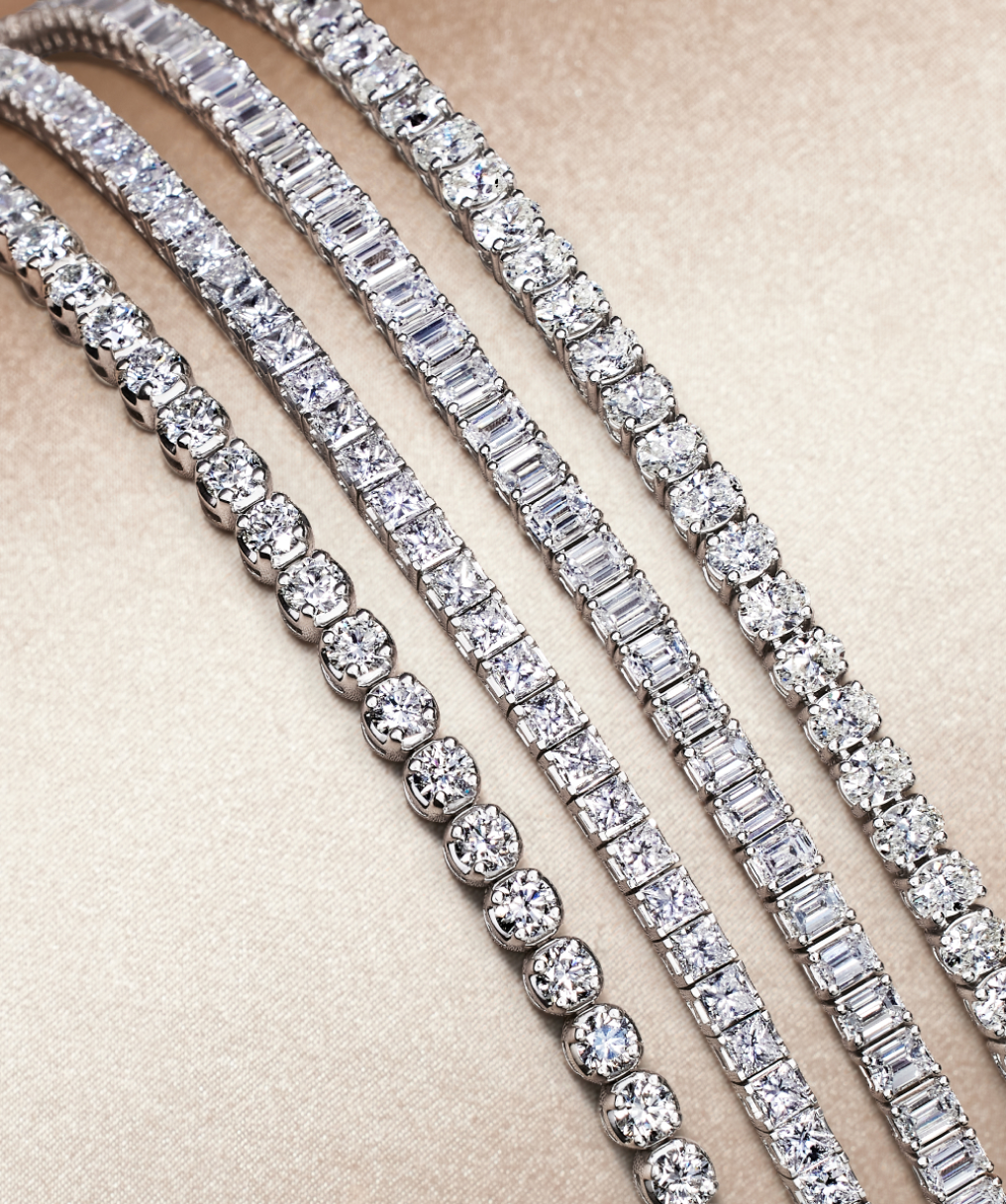 A gorgeous array of tennis bracelets.