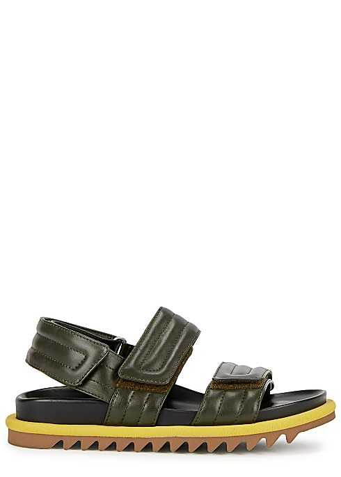 DRIES VAN NOTEN
Dark green leather flatform sandals
