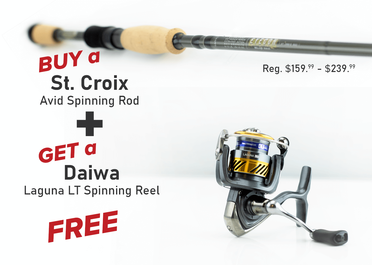 Buy a St. Croix Avid Spinning Rod & Get a FREE Daiwa Laguna LT Spinning Reel