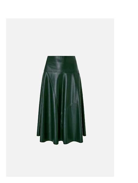 CARLY FAUX LEATHER MIDI SKIRT