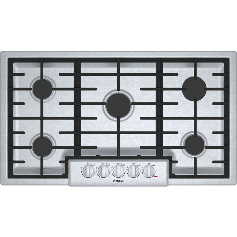 Bosch 800 Series 36 Inch 5 Burner Gas Cooktop - Stainless Steel