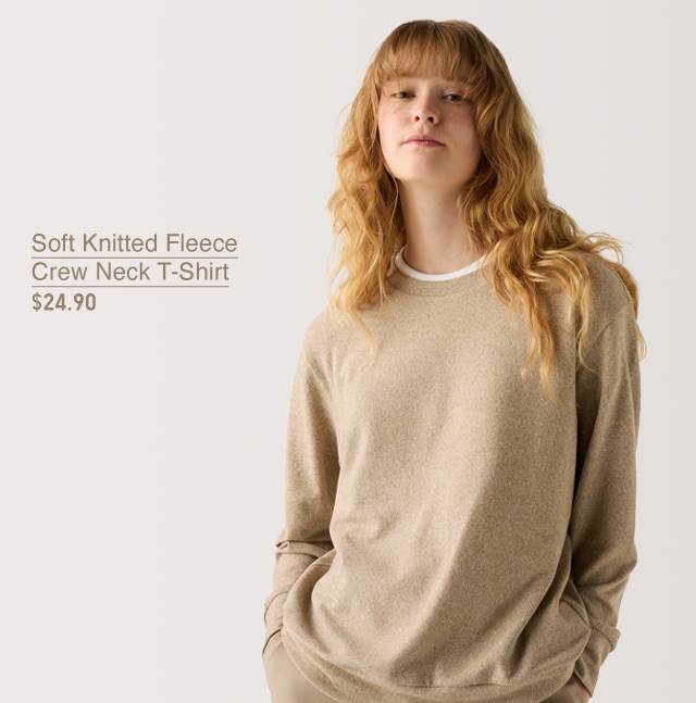 PDP1 - WOMEN SOFT KNITTED FLEECE CREW NECK T-SHIRT