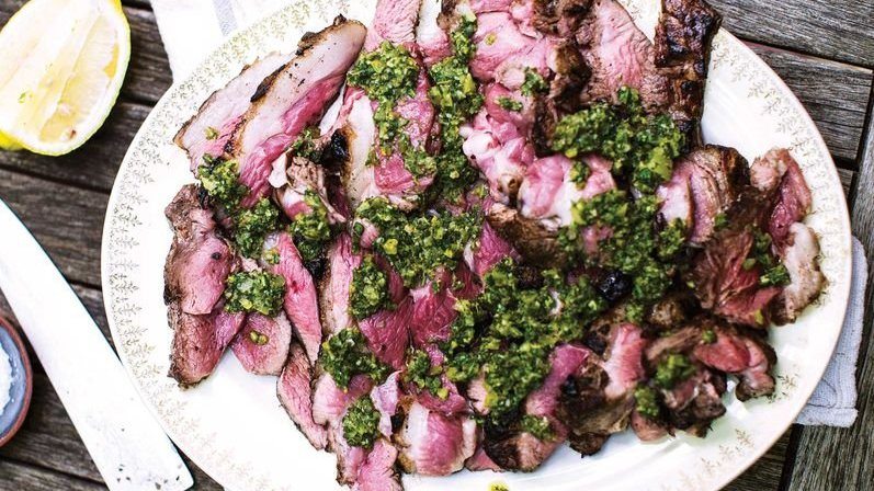 Grilled Lamb Sirloin with Salsa Verde