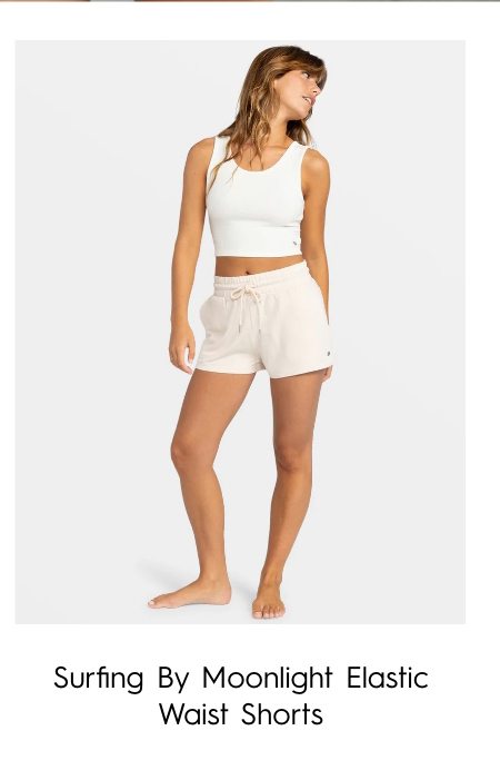 Surfing By Moonlight Elastic Waist Shorts