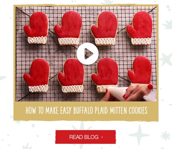 How to make easy buffalo plaid mitten cookies. Read blog