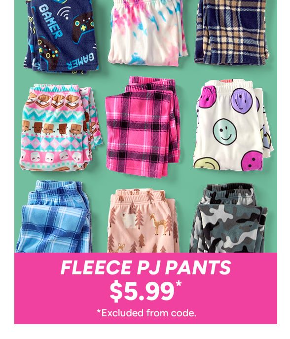 $5.99 Fleece PJ Pants